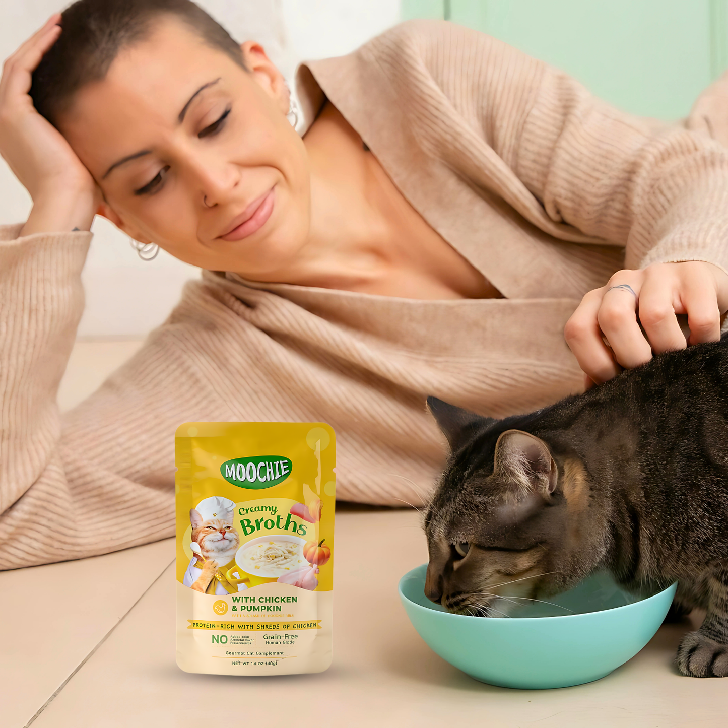 Cat Moochie Creamy Soup/Broths with Chicken and Pumpkin (40g)