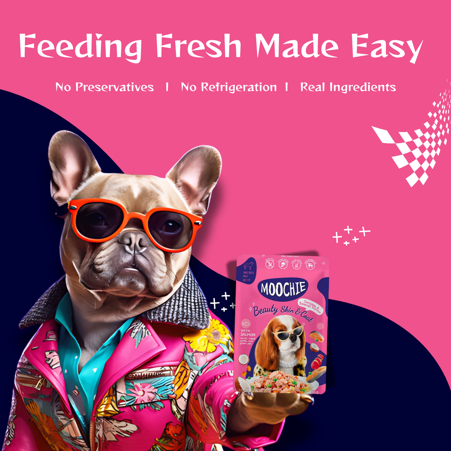 Moochie Beauty Skin & Coat Wet Dog Food – 85g Pouch | Promotes Healthy Skin & Shiny Coat