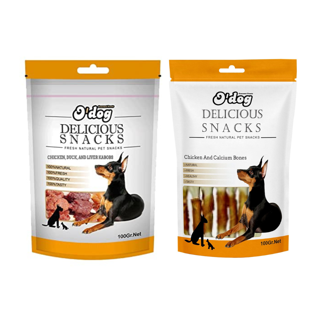 O’Dog Combo OF Chicken Calcium Bones & Liver Kabobs Stick Treat For Dogs 100g