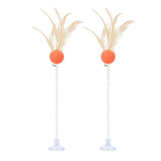 Pets Empire Spring & Feather Teaser Toy for Cats (Pack of 2)