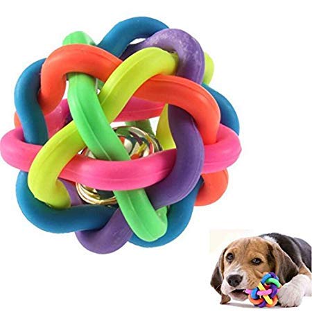 Pets Empire Rainbow Bell Balls for Dogs ( Pack of 2)