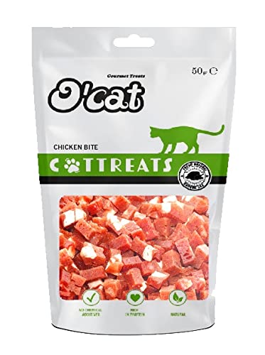 O'Cat Combo Of Chicken Bite and Chicken & Broccoli Thin Chips, Healthy Cat Treats 50g