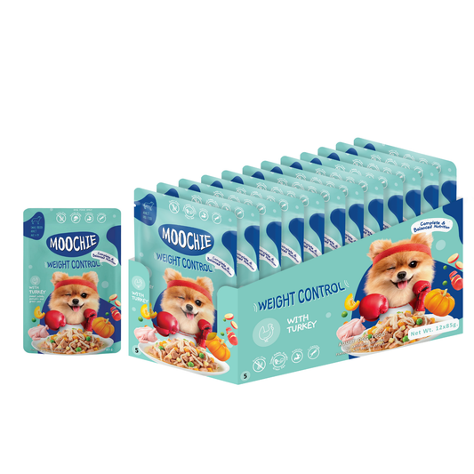 Moochie Weight Control Wet Dog Food – 85g Pouch | Low Fat Meal for Healthy Weight Management