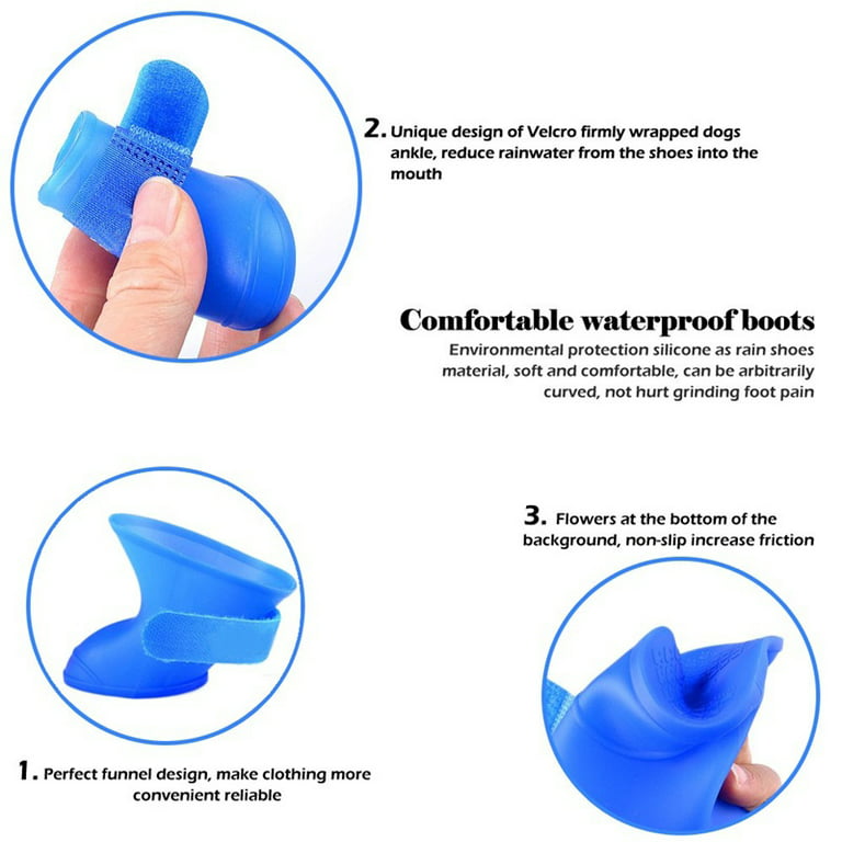 Pets Empire Waterproof Silicone Dog Shoes (Blue)