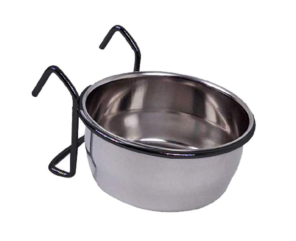 Pets Empire Steel Coop Cup Feeder Bowl with Hook Holder For Birds 1 Piece