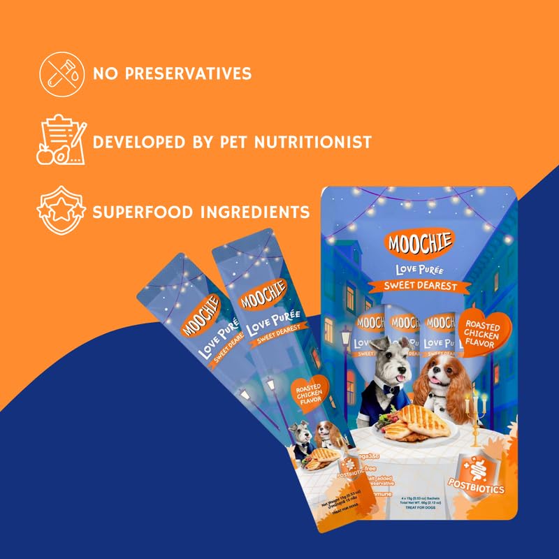 Moochie Creamy Dog Treats – Roasted Chicken Flavour | Healthy & Tasty Snack