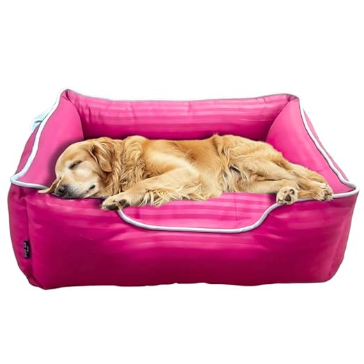 Pets Empire Classic Lounger Beds with Pillow for Dogs -Maroon