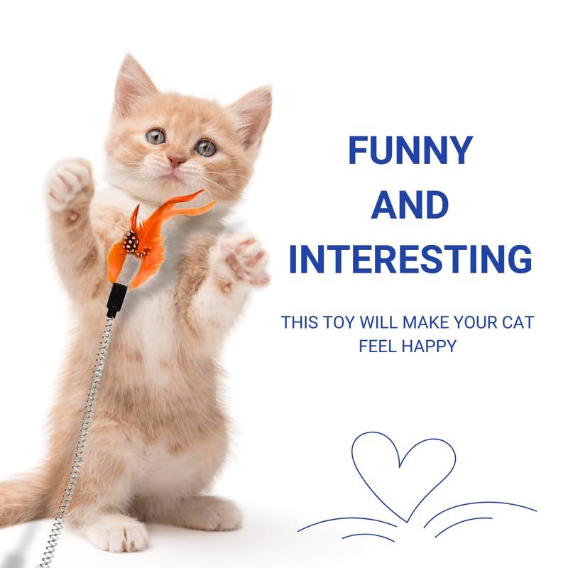 PETS EMPIRE Spring & Feather Teaser for Kittens & Cats (Pack of 2)