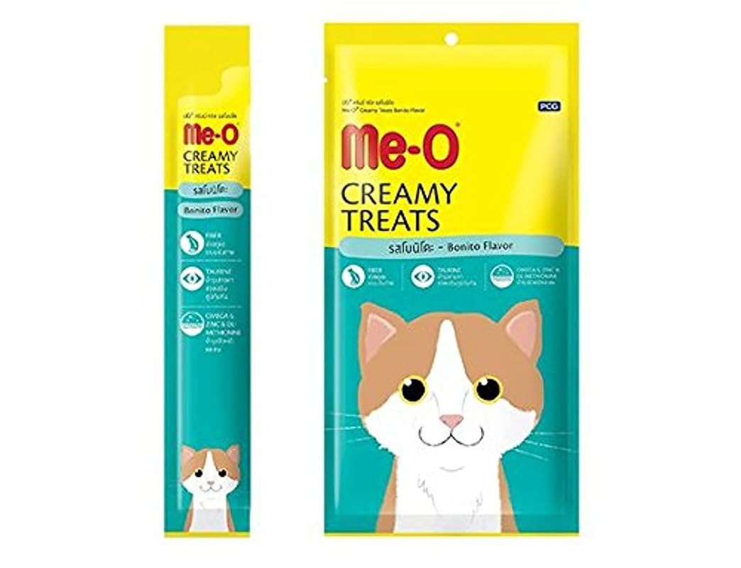 Me-O Creamy Cat Treats Tuna Bonito, 15 G - (Pack Of 24 Pcs)