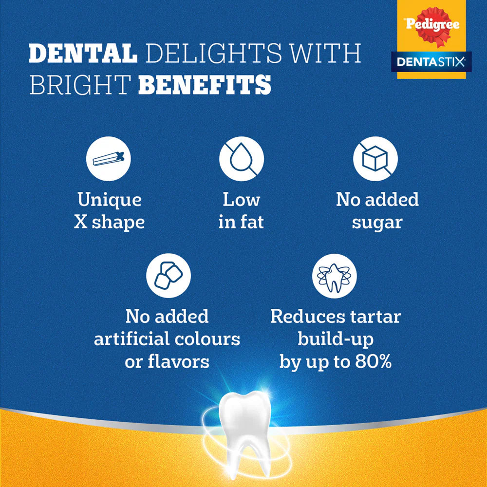 Pedigree Dentastix Large Breed Dog Treats – Weekly Pack 270g | Oral Care & Healthy Teeth