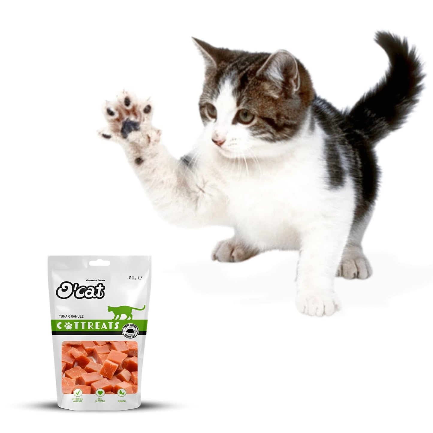 O'Cat Tuna Granule pet Treats cat for Training 50g (Pack of 2)