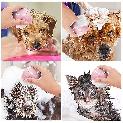 Pets Empire Grooming Silicone Bath Brush for Dogs ( Pack of 2 ) Multicolor