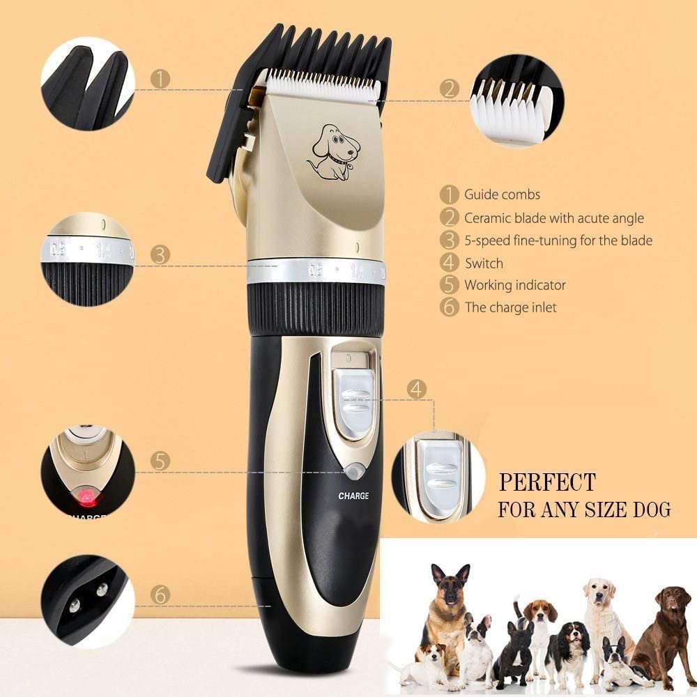 Pets Empire Rechargeable Trimmer with 4 Combs for Dogs & Cats