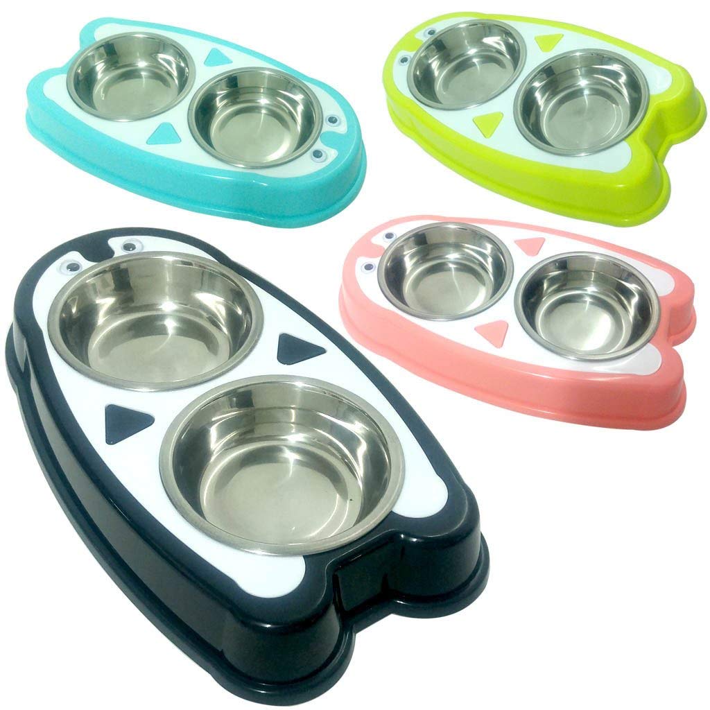 Pets Empire 2 in 1 Cute Funky Design Non Skid Plastic Diner (2 x 150ml) Color May Vary