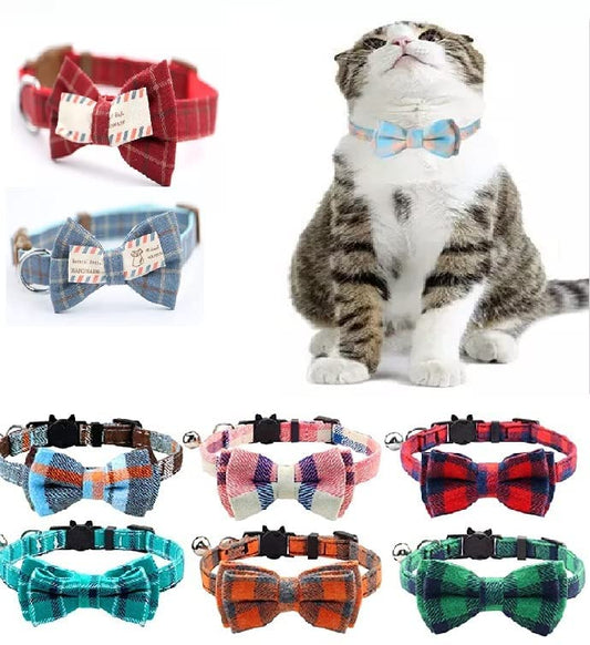 Pets Empire Breakaway Cat Collar with Bow Tie and Bell,  Color May Vary (Pack of 2)