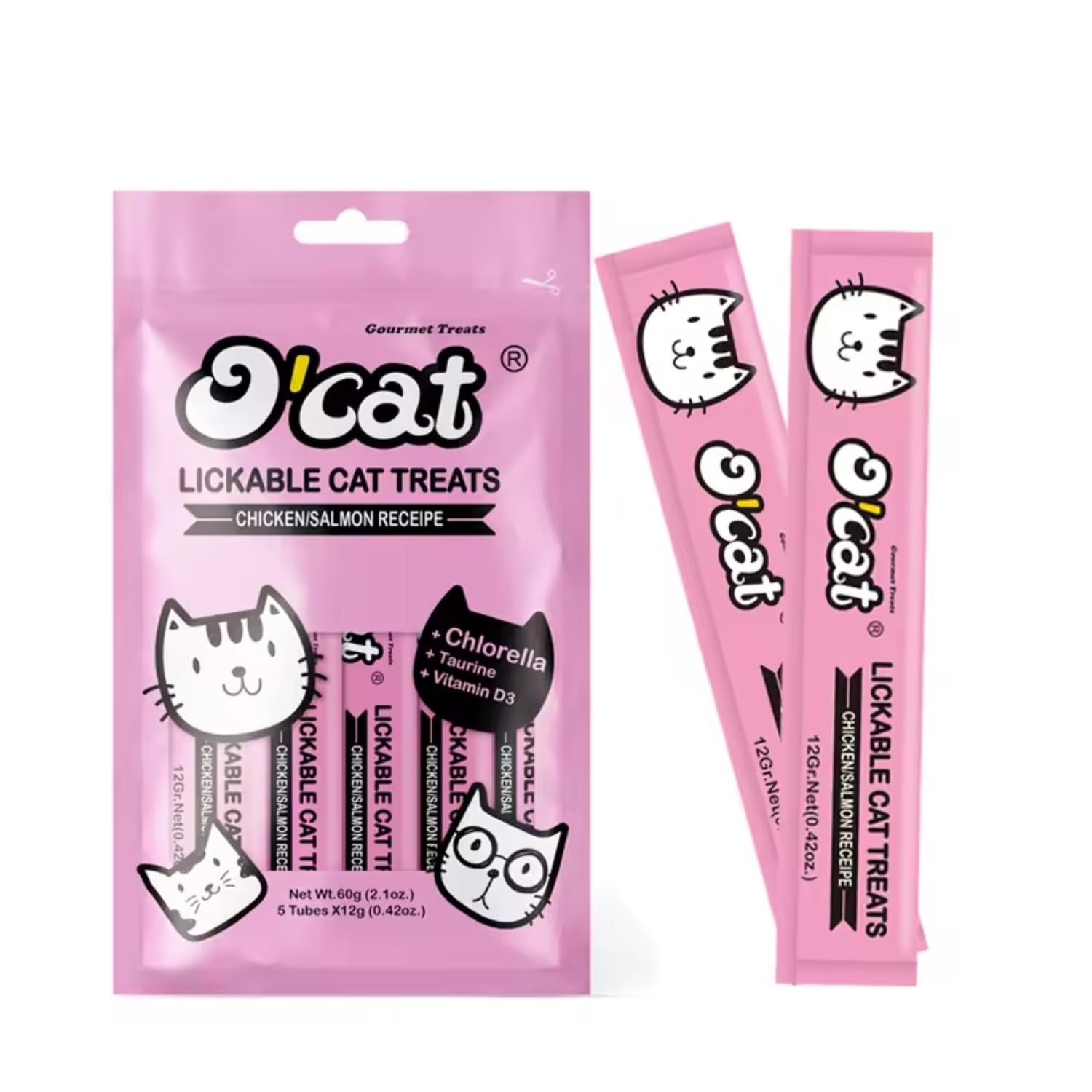 O'Cat Lickable Cat Treat Made with Real Chicken Salmon – Pets Empire