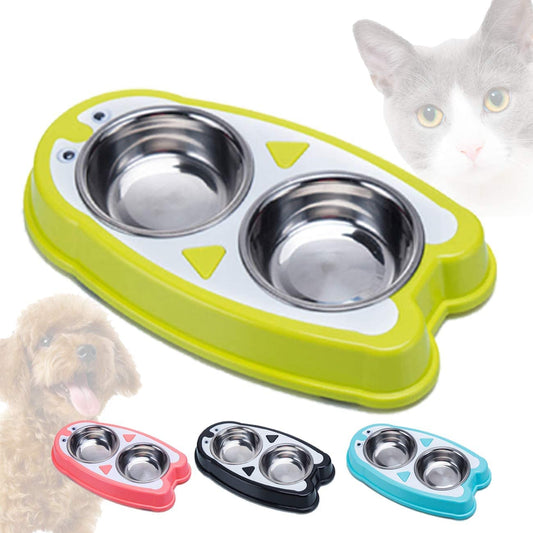 Pets Empire 2 in 1 Cute Funky Design Non Skid Plastic Diner  (2 x 150ml) Color May Vary