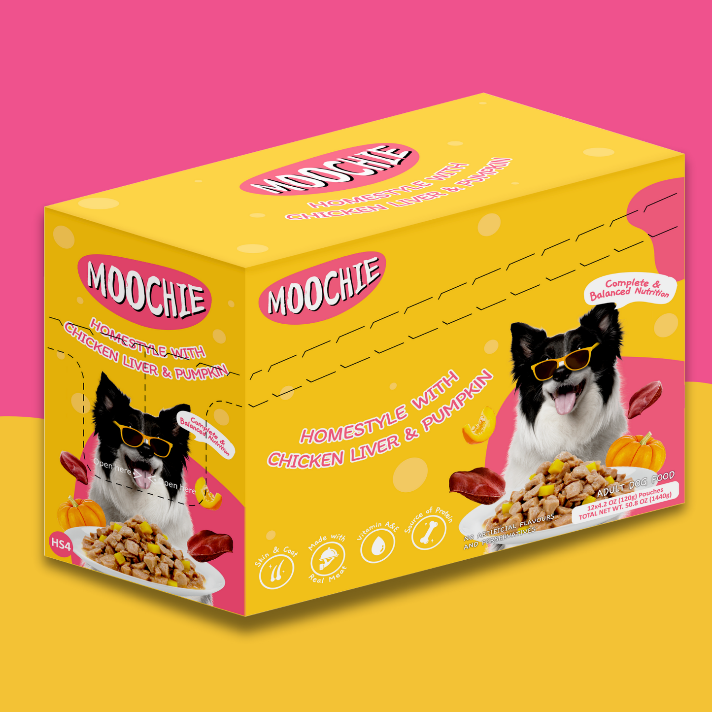 Moochie Chicken Liver & Pumpkin Wet Dog Food – 120g Pouch | Healthy & Nutritious Meal for Dogs