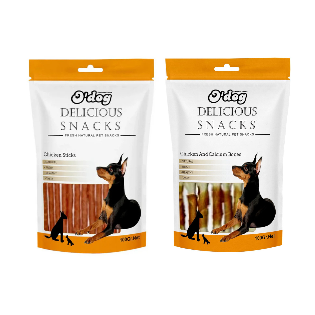 O'Dog Combo OF Chicken Sticks & Chicken Calcium Bone Treat For Dogs 100g