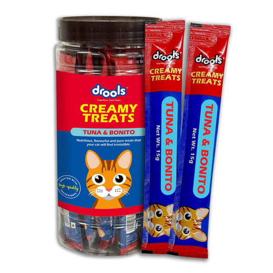 Drools Creamy Lickable Cat Treats Tuna & Bonito - 25Pcs x 15g Each
