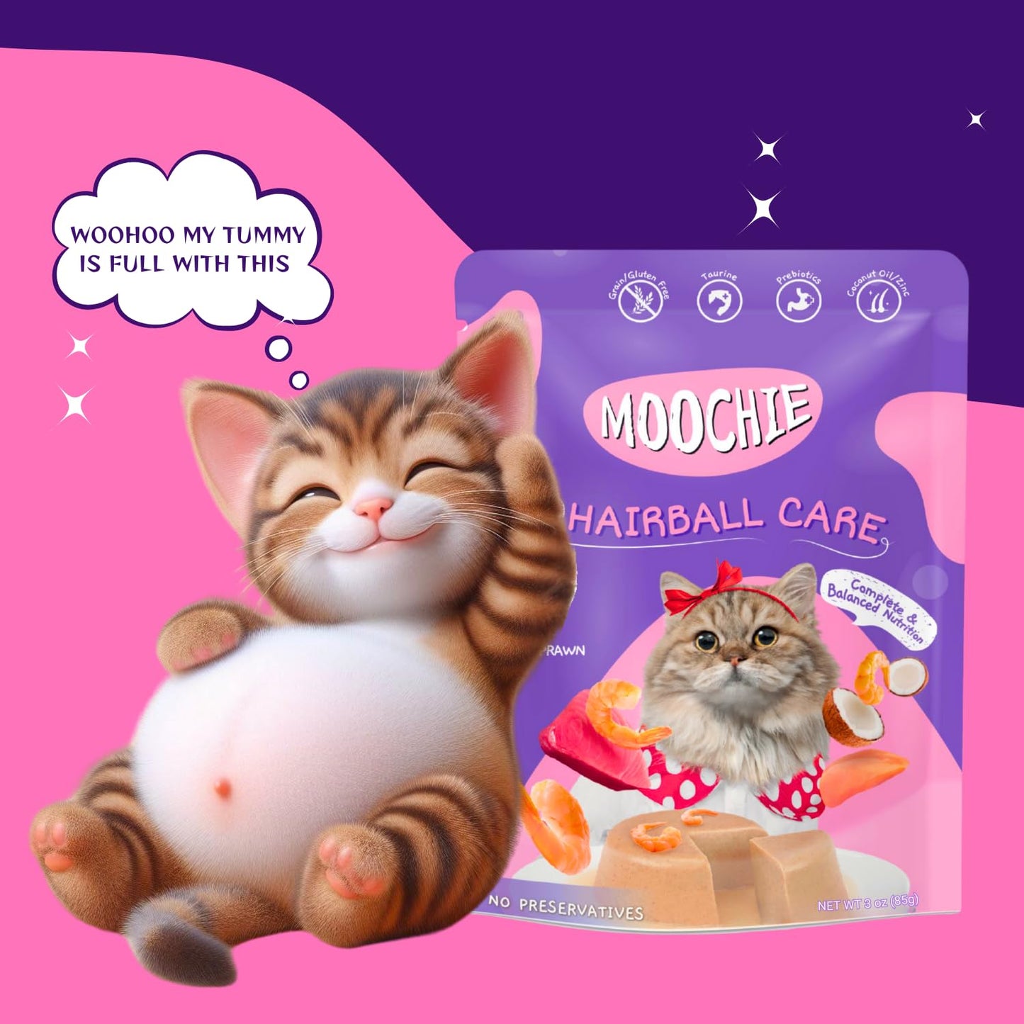 Moochie Cat Wet Food Hairball Care (85g)