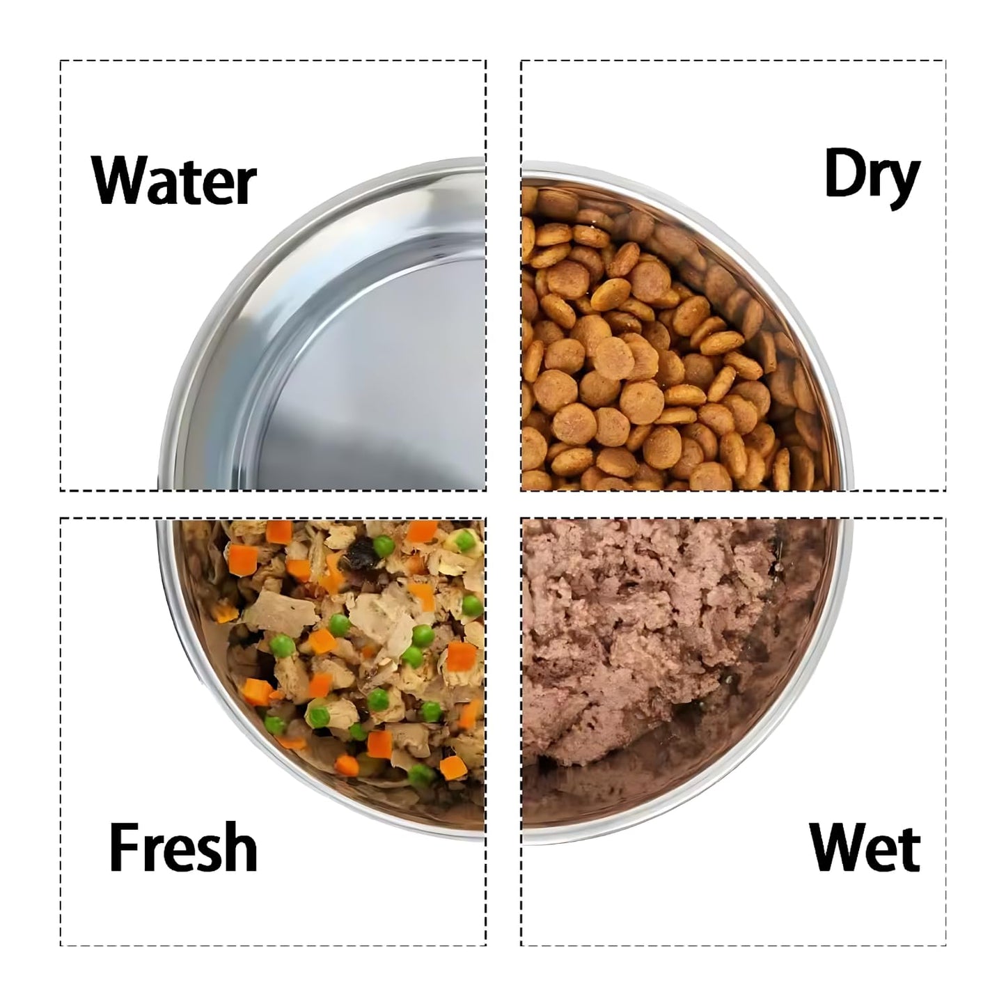 Pets Empire Stainless Steel Pets Bowl (700ml x 2, Orange & Red)