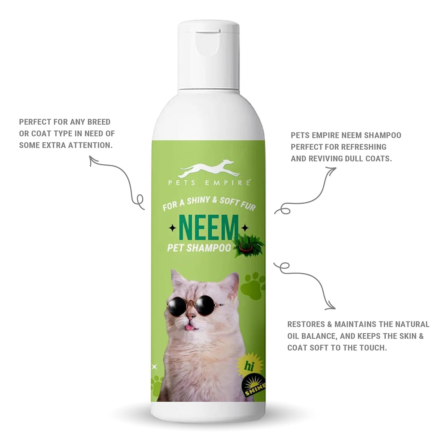 Pets Empire Neem Shampoo & Bath Brush Combo for Cats