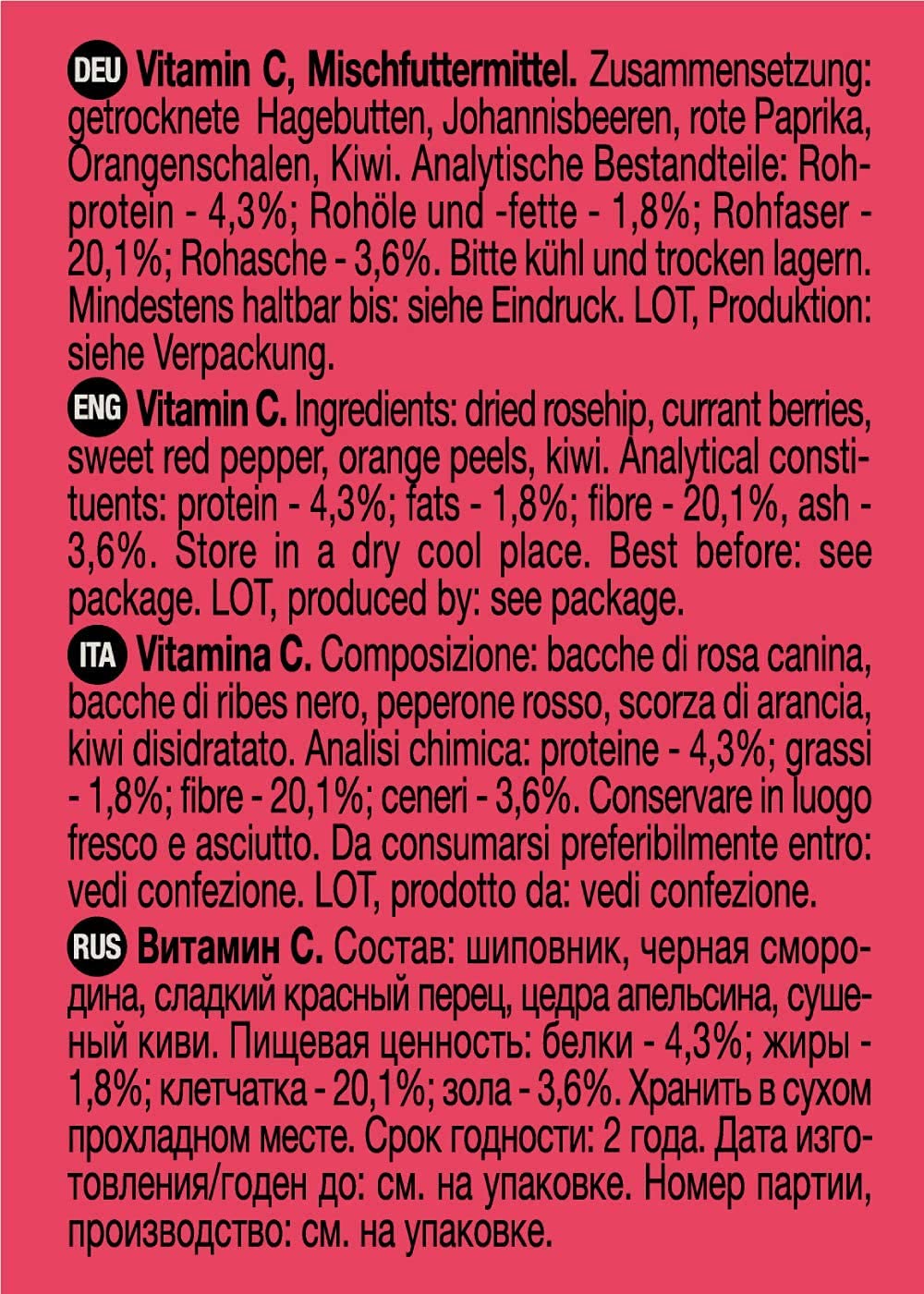 Little One Vitamin C. Snack for All Small Mammals -180g