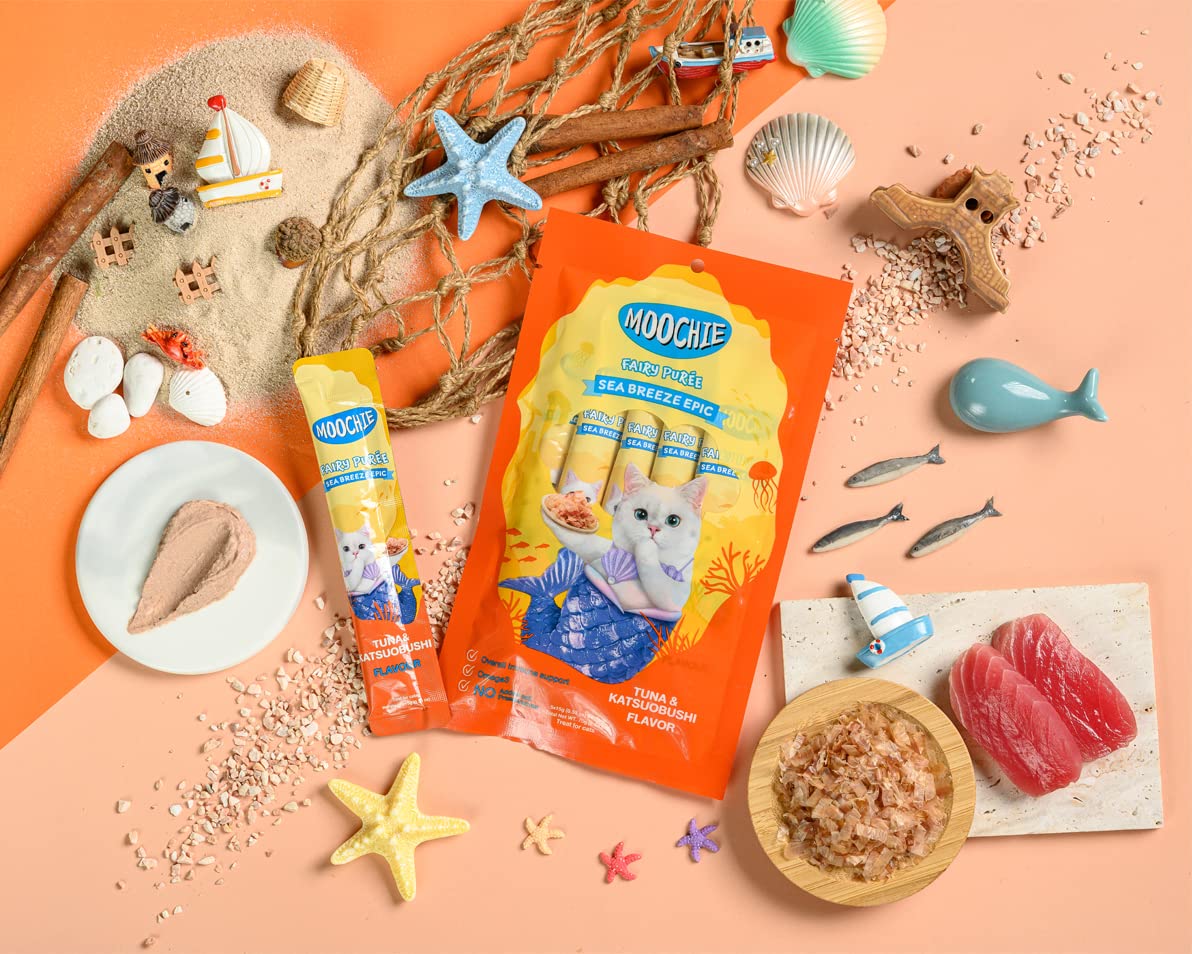 Moochie Creamy Treat for Cats- Tuna & Katsuobushi (15g Each)
