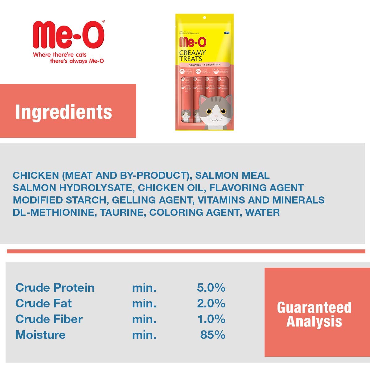 Me-O Creamy CAT Treats Salmon Flavor 60g