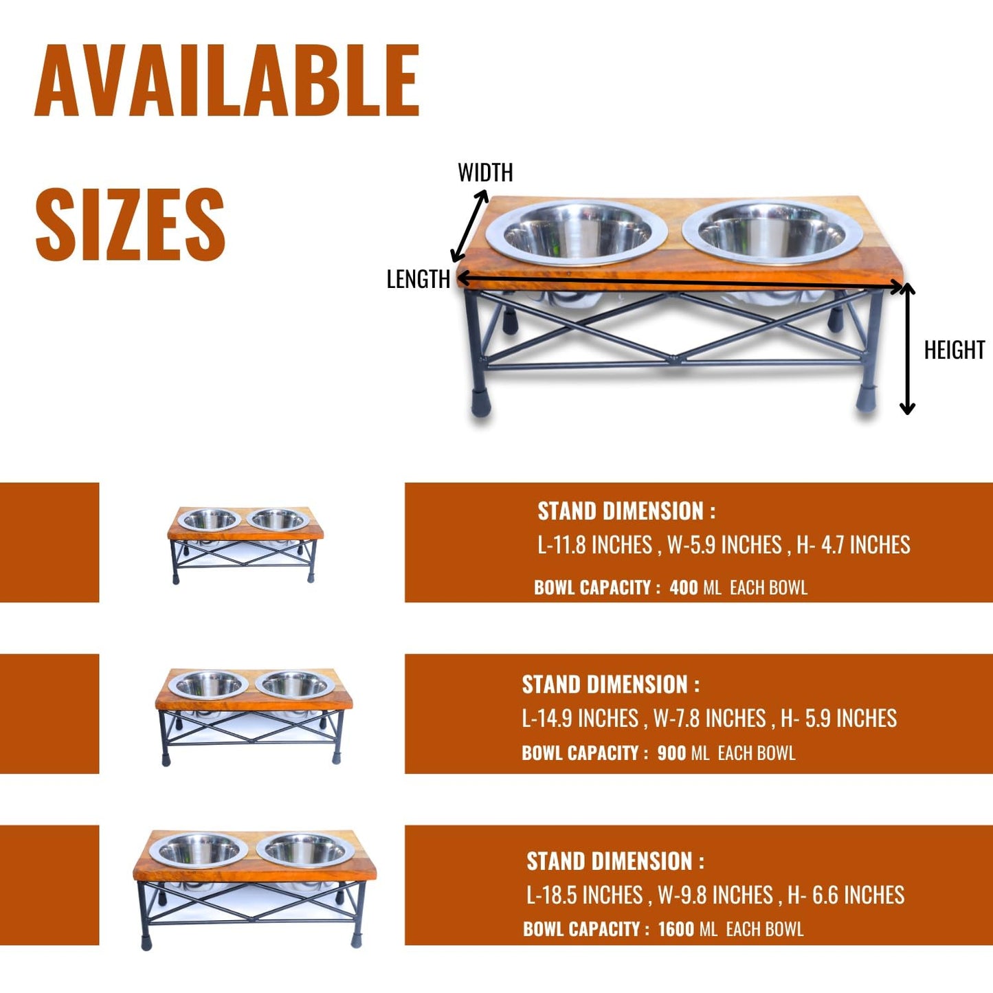 Pets Empire Stainless Steel Bowl with Wooden Stand