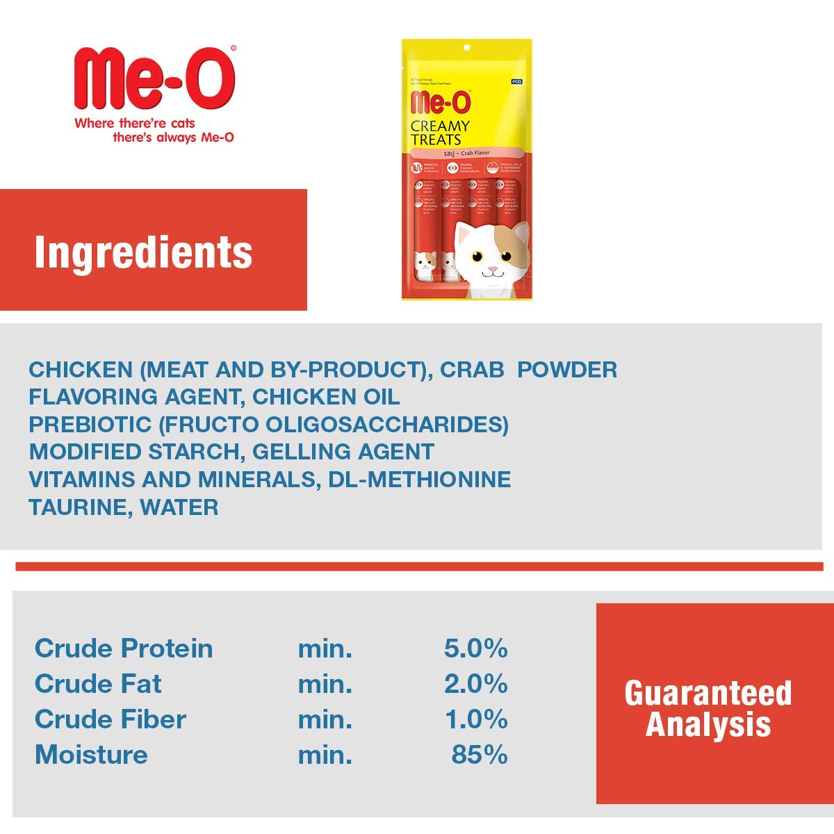 Me-O Creamy Cat Treats Crab Flavor 60 G