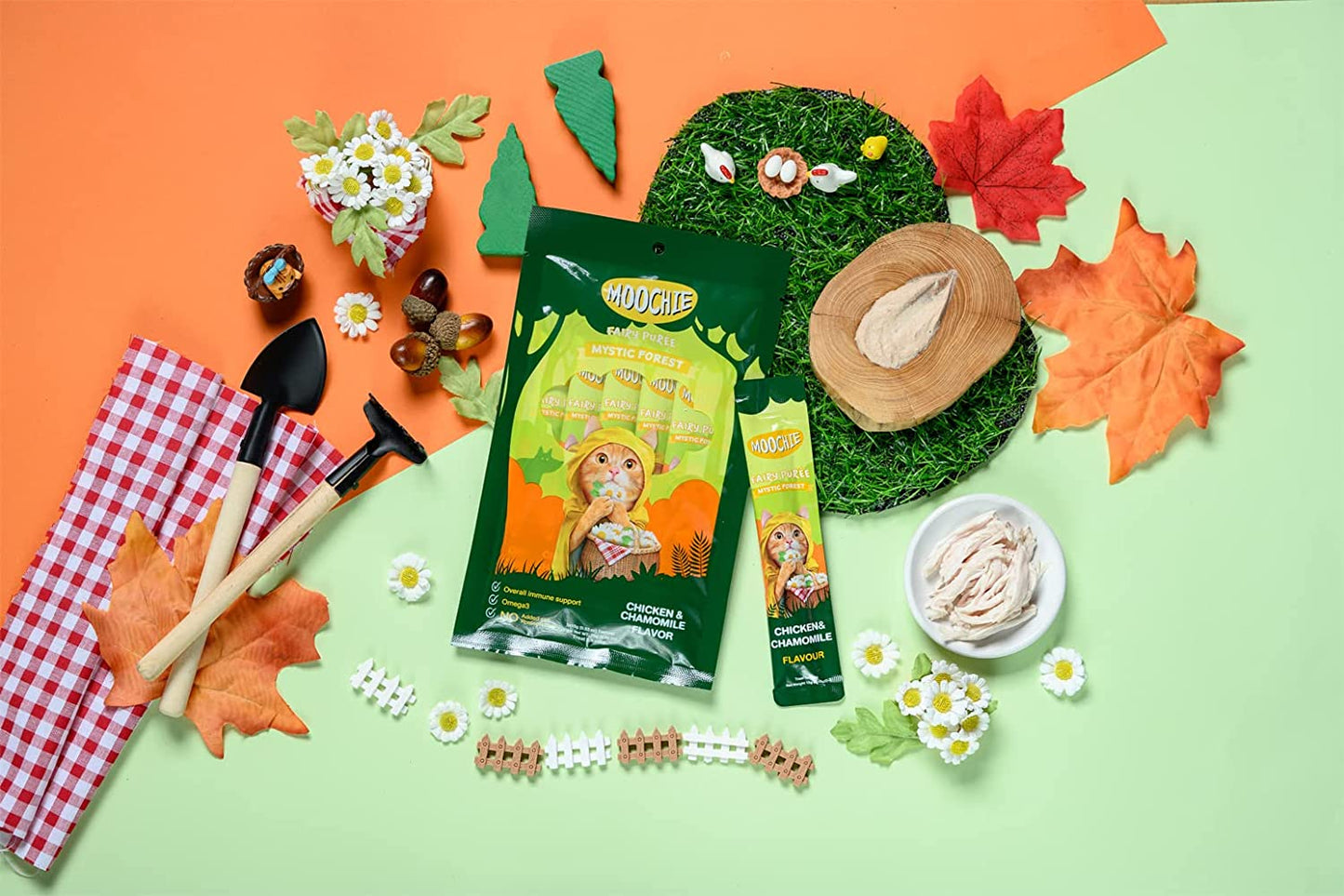 Moochie Creamy Treat for Cats- Chicken & Chamomile (15g Each)