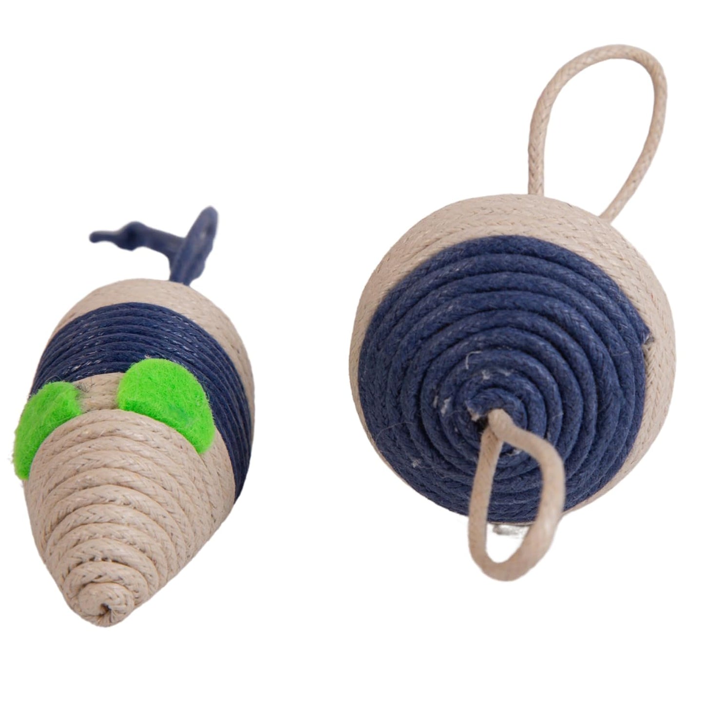 PETS EMPIRE Mouse & Ball Jute Cat Toy Combo for Playful Pouncing Pack of 2