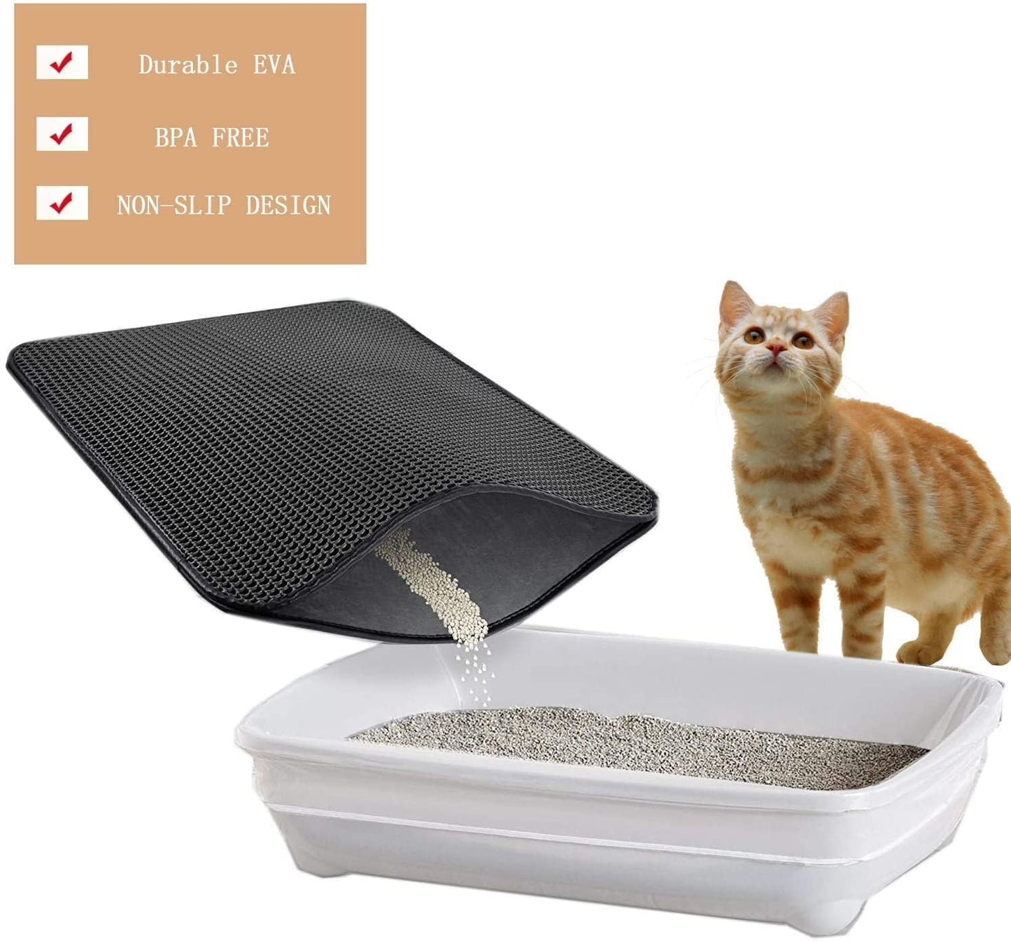 Pets Empire Double Layer Design Waterproof Urine Proof Cat Litter Mat