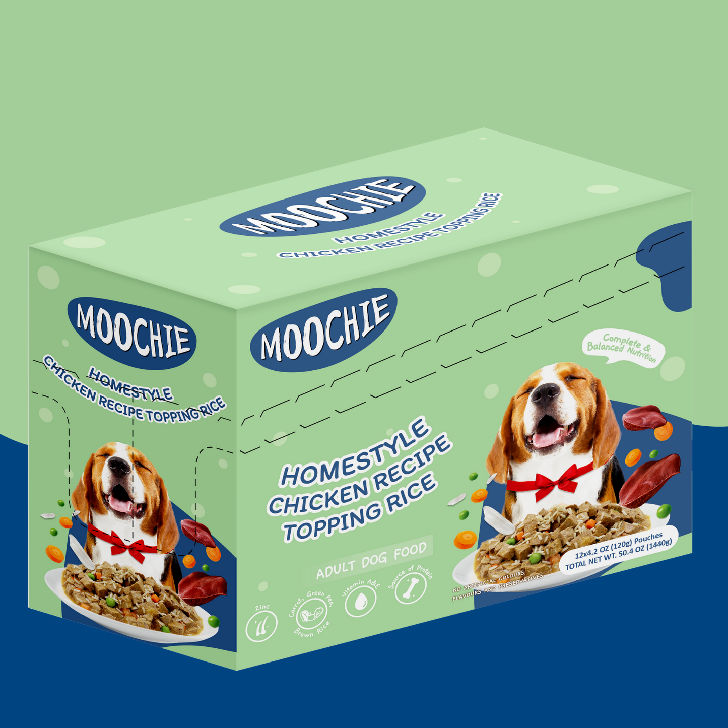 Moochie Chicken Recipe Topping Rice for Dogs – 120g | Healthy HomeStyle Meal