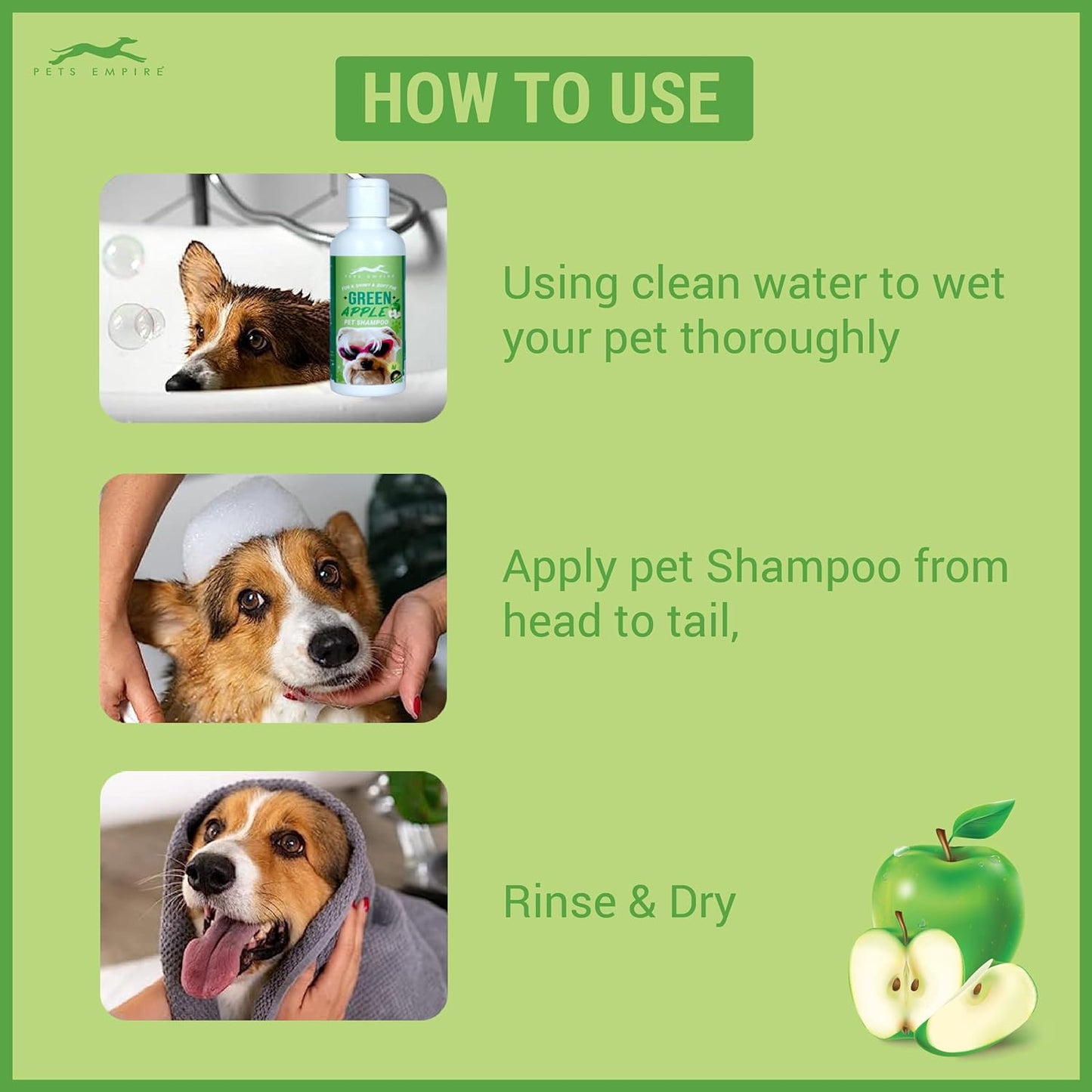 Pets Empire Green Apple Shampoo for Dogs