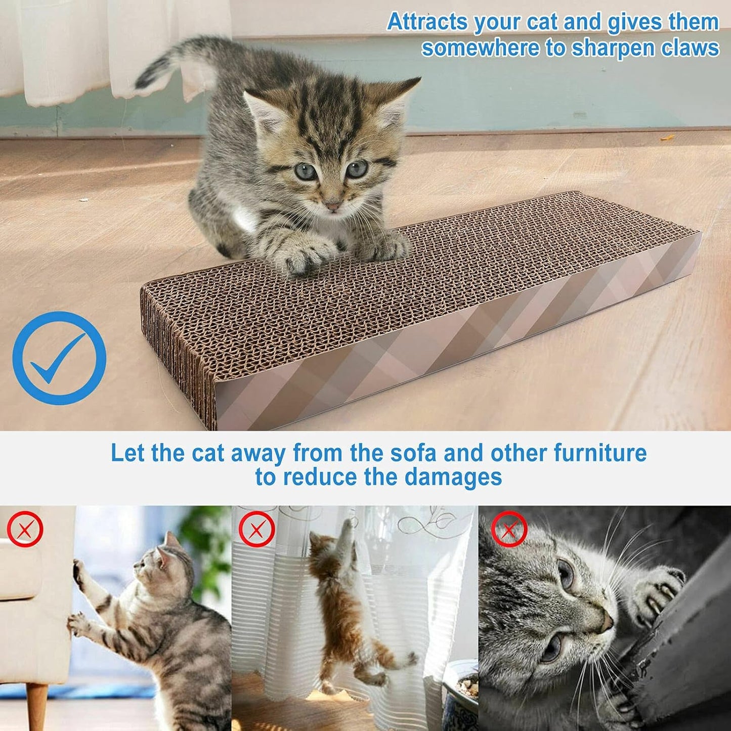 PETS EMPIRE Cardboard Cat Scratcher Pad Kitten