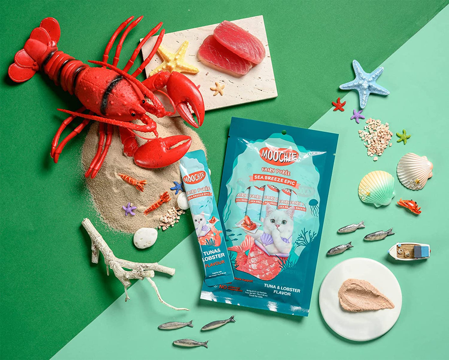 Moochie Creamy Treat for Cats- Tuna & Lobster (15g Each)