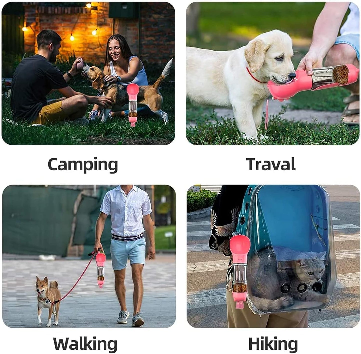 Pets Empire Multifunctional pet travel cup Portable dog water feeder (300ml)