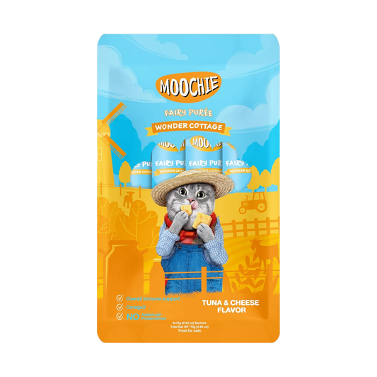 Moochie Creamy Treat for Cats- Tuna & Cheese Flavor (15g Each)