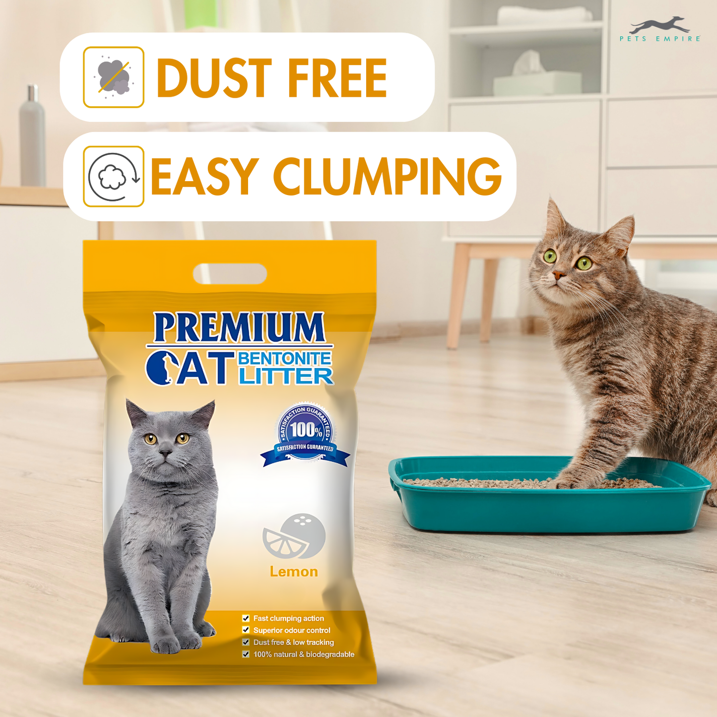 Pets Empire Premium Cat Litter - Lemon Scented