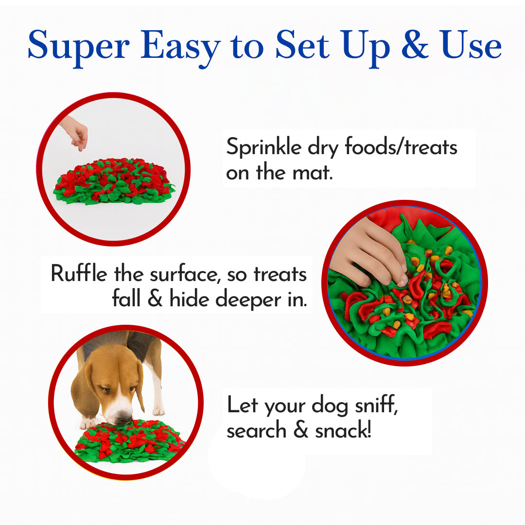 Pets Empire Interactive Snuffle Mat for Dogs – Stimulating Sniff & Play Mat (Green&Red)