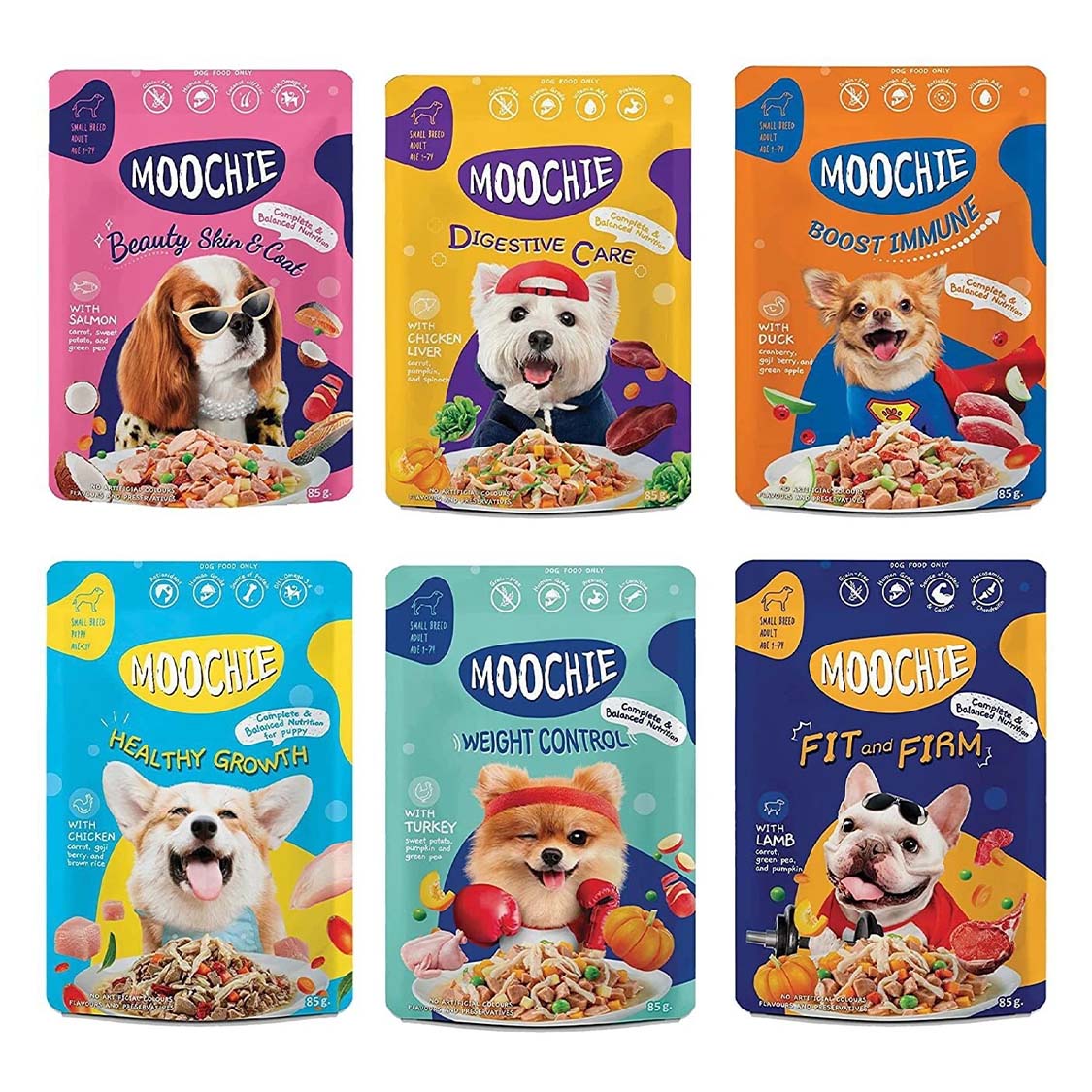 Moochie Fit & Firm Wet Dog Food – 85g Pouch | High Protein & Healthy Weight Formula