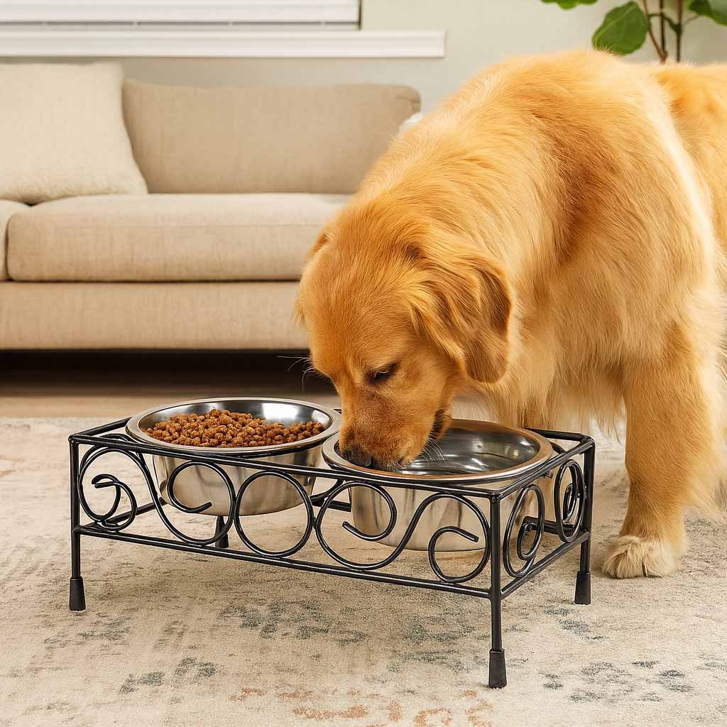 Pets Empire Square Elevated Metal Double Diner