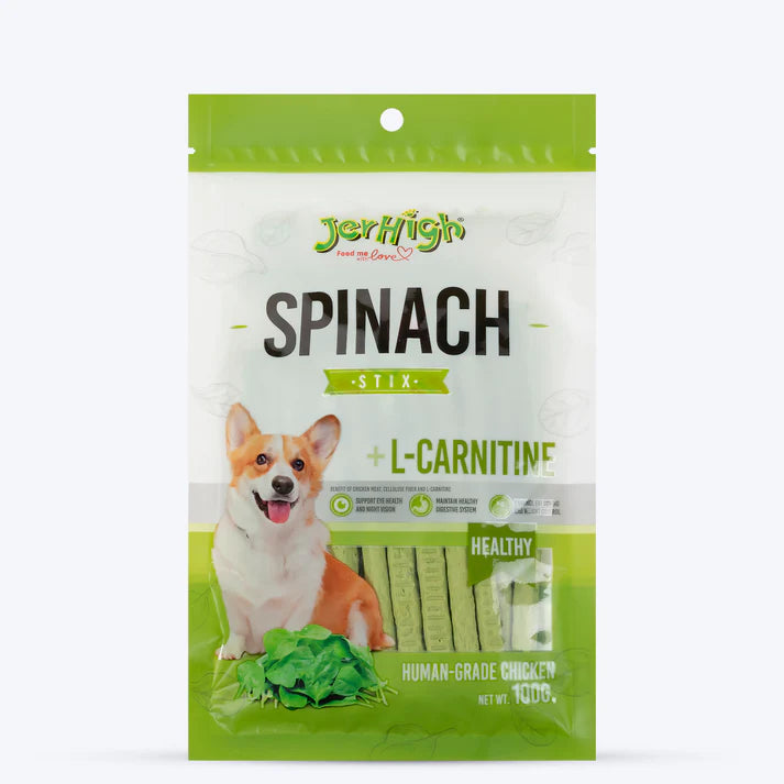 JerHigh Spinach Stix Dog Treats - 100 g Iron Rich Magnesium Source