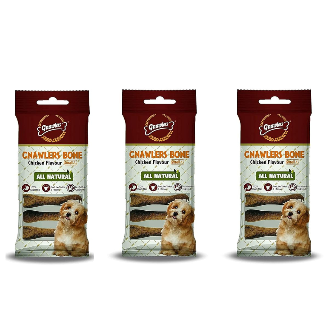 GNAWLERS BONE CHICKEN FLAVOUR SMALL 108g