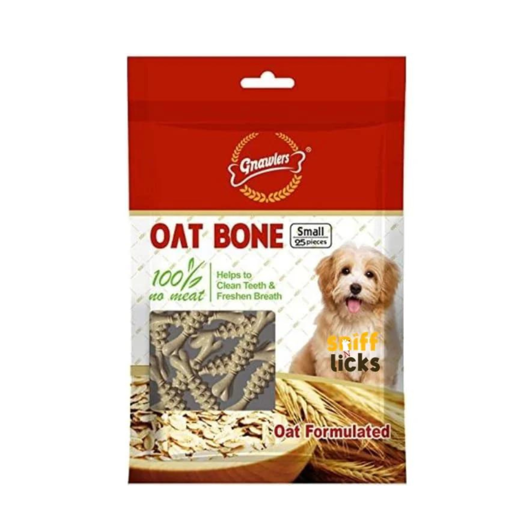 Gnawlers Oat Bone Dog Treat, 225 g (25 Pieces, Small)