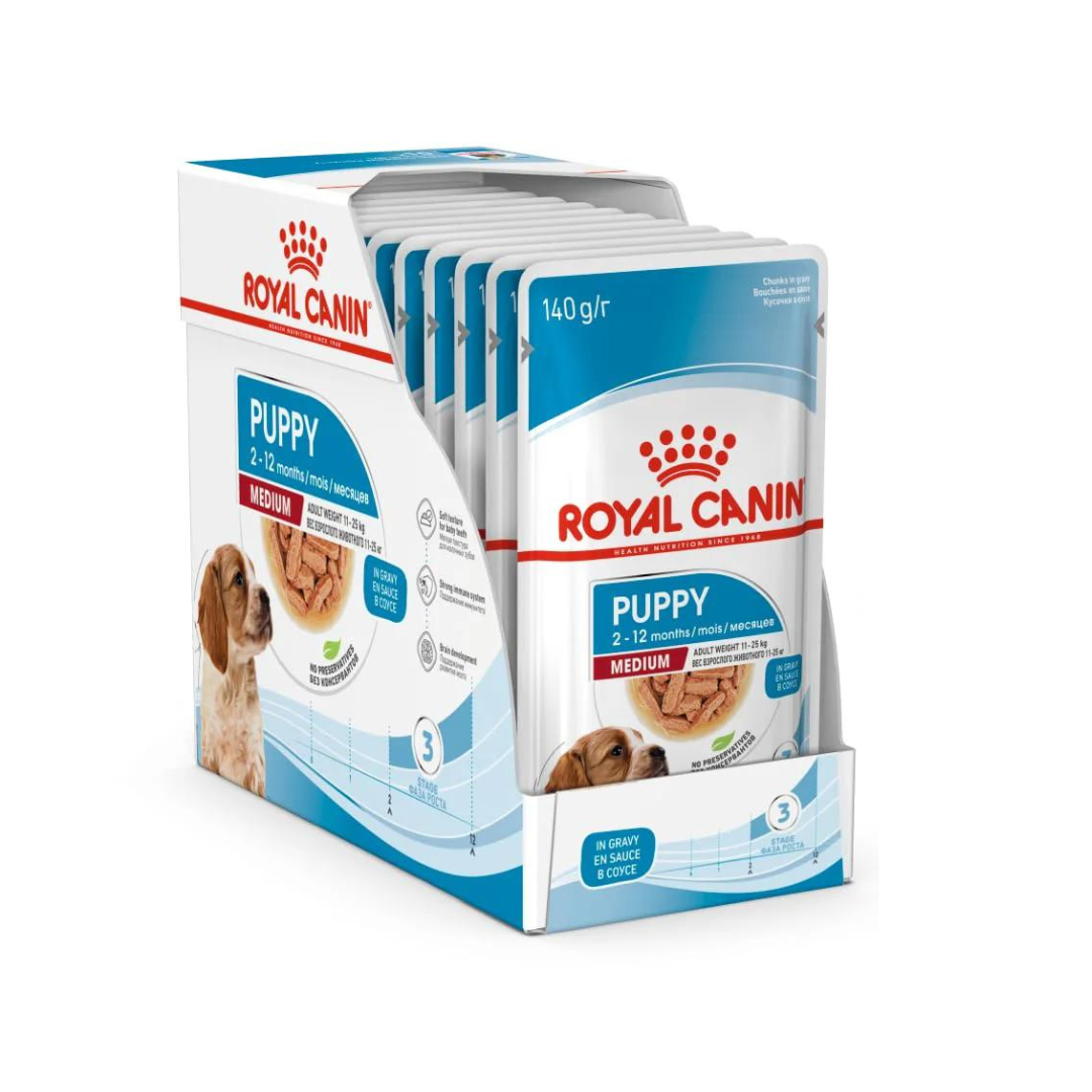 Royal Canin Medium Puppy Wet Dog Food – Chicken Flavour in Gravy | Complete Nutrition