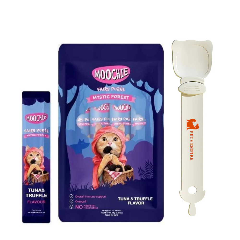 Pets Empire Spoon & Moochie Creamy Treat Tuna & Truffle Combo for Cats (5pcsx15gm each)
